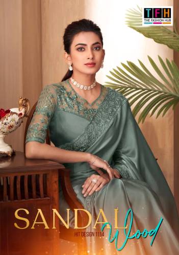 Sandalwood Hit Design 1114 By TFH Designer Partywear Saree Collection